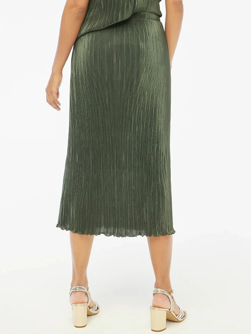 J.Crew Plissé Slip Midi Skirt Pleated Antique Navy Medium Petite